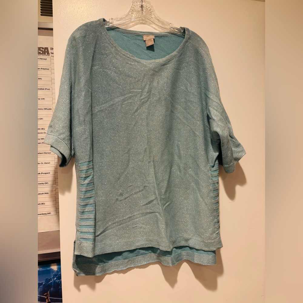 Chico's Teal Short Sleeve Top